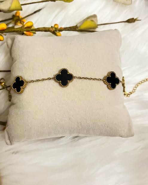 Pulsera Acero Van Cleef Negra